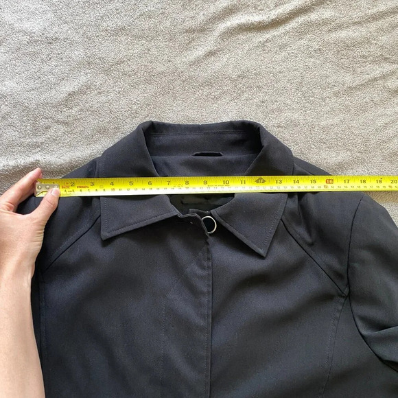 JONES New York Black Dressy  Lined Trench Coat Size 16 - Picture 15 of 15